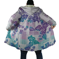 Vintage Hawaii Cloak Hibiscus Tapa Tribal With Hawaiian Quilt Pattern Purple LT9 - Polynesian Pride