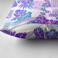 Vintage Hawaii Pillow Cover Hibiscus Tapa Tribal With Hawaiian Quilt Pattern Purple LT9 - Polynesian Pride