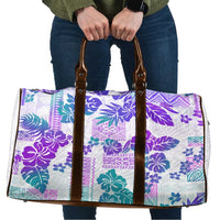 Vintage Hawaii Travel Bag Hibiscus Tapa Tribal With Hawaiian Quilt Pattern Purple LT9 Purple - Polynesian Pride