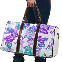 Vintage Hawaii Travel Bag Hibiscus Tapa Tribal With Hawaiian Quilt Pattern Purple LT9 - Polynesian Pride