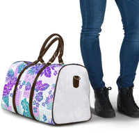 Vintage Hawaii Travel Bag Hibiscus Tapa Tribal With Hawaiian Quilt Pattern Purple LT9 - Polynesian Pride