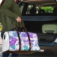 Vintage Hawaii Travel Bag Hibiscus Tapa Tribal With Hawaiian Quilt Pattern Purple LT9 - Polynesian Pride