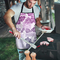 Vintage Hawaii Apron Hibiscus Tapa Tribal With Hawaiian Quilt Pattern Violet - Polynesian Pride