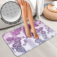 Vintage Hawaii Bathroom Set Hibiscus Tapa Tribal With Hawaiian Quilt Pattern Violet LT9 - Polynesian Pride
