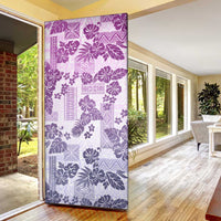 Vintage Hawaii Door Cover Hibiscus Tapa Tribal With Hawaiian Quilt Pattern Violet LT9 - Polynesian Pride