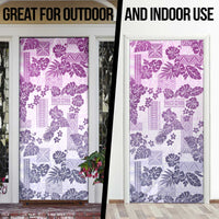 Vintage Hawaii Door Cover Hibiscus Tapa Tribal With Hawaiian Quilt Pattern Violet LT9 - Polynesian Pride