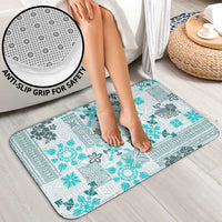 Hawaii Tapa Tribal Bathroom Set With Hawaiian Quilt Pattern Aqua LT9 - Polynesian Pride
