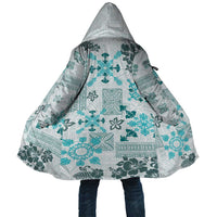 Hawaii Tapa Tribal Cloak With Hawaiian Quilt Pattern Aqua LT9 Unisex Aqua - Polynesian Pride