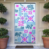 Hawaii Tapa Tribal Door Cover With Hawaiian Quilt Pattern Blue LT9 Blue - Polynesian Pride