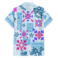 Hawaii Tapa Tribal Hawaiian Shirt With Hawaiian Quilt Pattern Blue LT9 - Polynesian Pride