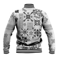 Hawaii Tapa Tribal Baseball Jacket With Hawaiian Quilt Pattern Black LT9 - Polynesian Pride