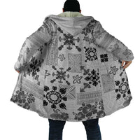 Hawaii Tapa Tribal Cloak With Hawaiian Quilt Pattern Black LT9 - Polynesian Pride