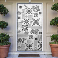 Hawaii Tapa Tribal Door Cover With Hawaiian Quilt Pattern Black LT9 Black - Polynesian Pride