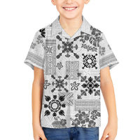 Hawaii Tapa Tribal Hawaiian Shirt With Hawaiian Quilt Pattern Black LT9 - Polynesian Pride