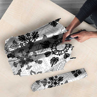 Hawaii Tapa Tribal Umbrella With Hawaiian Quilt Pattern Black LT9 - Polynesian Pride