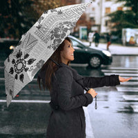 Hawaii Tapa Tribal Umbrella With Hawaiian Quilt Pattern Black LT9 - Polynesian Pride