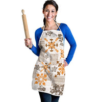 Hawaii Tapa Tribal Apron With Hawaiian Quilt Pattern Gold - Polynesian Pride