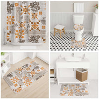 Hawaii Tapa Tribal Bathroom Set With Hawaiian Quilt Pattern Gold LT9 - Polynesian Pride