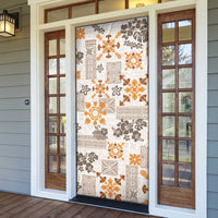 Hawaii Tapa Tribal Door Cover With Hawaiian Quilt Pattern Gold LT9 - Polynesian Pride