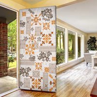 Hawaii Tapa Tribal Door Cover With Hawaiian Quilt Pattern Gold LT9 - Polynesian Pride