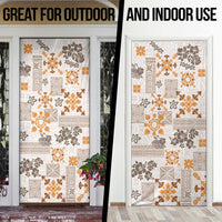 Hawaii Tapa Tribal Door Cover With Hawaiian Quilt Pattern Gold LT9 - Polynesian Pride