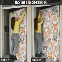Hawaii Tapa Tribal Door Cover With Hawaiian Quilt Pattern Gold LT9 - Polynesian Pride
