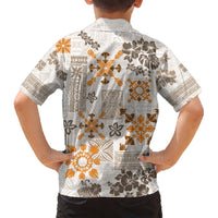 Hawaii Tapa Tribal Hawaiian Shirt With Hawaiian Quilt Pattern Gold LT9 - Polynesian Pride