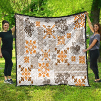 Hawaii Tapa Tribal Quilt With Hawaiian Quilt Pattern Gold LT9 - Polynesian Pride