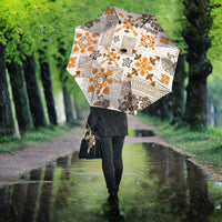 Hawaii Tapa Tribal Umbrella With Hawaiian Quilt Pattern Gold LT9 - Polynesian Pride