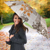 Hawaii Tapa Tribal Umbrella With Hawaiian Quilt Pattern Gold LT9 - Polynesian Pride