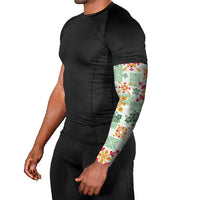 Hawaii Tapa Tribal Arm Sleeves With Hawaiian Quilt Pattern Green - Polynesian Pride
