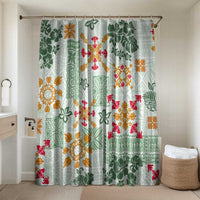 Hawaii Tapa Tribal Bathroom Set With Hawaiian Quilt Pattern Green LT9 Shower Curtain Only Green - Polynesian Pride