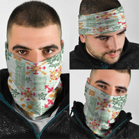 Hawaii Tapa Tribal Neck Gaiter With Hawaiian Quilt Pattern Green - Polynesian Pride