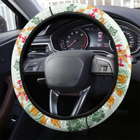 Hawaii Tapa Tribal Steering Wheel Cover With Hawaiian Quilt Pattern Green LT9 - Polynesian Pride
