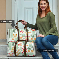 Hawaii Tapa Tribal Travel Bag With Hawaiian Quilt Pattern Green - Polynesian Pride