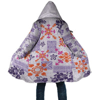 Hawaii Tapa Tribal Cloak With Hawaiian Quilt Pattern Violet LT9 Unisex Violet - Polynesian Pride