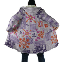 Hawaii Tapa Tribal Cloak With Hawaiian Quilt Pattern Violet LT9 - Polynesian Pride