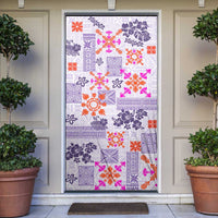 Hawaii Tapa Tribal Door Cover With Hawaiian Quilt Pattern Violet LT9 Violet - Polynesian Pride