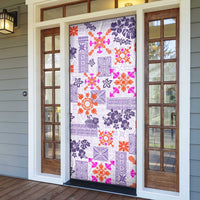 Hawaii Tapa Tribal Door Cover With Hawaiian Quilt Pattern Violet LT9 - Polynesian Pride
