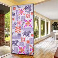 Hawaii Tapa Tribal Door Cover With Hawaiian Quilt Pattern Violet LT9 - Polynesian Pride