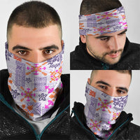 Hawaii Tapa Tribal Neck Gaiter With Hawaiian Quilt Pattern Violet - Polynesian Pride