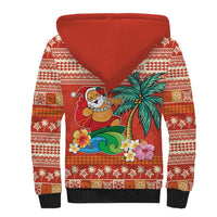 Hawaii Mele Kalikimaka Sherpa Hoodie Surfing Santa Funny Christmas LT9 - Polynesian Pride