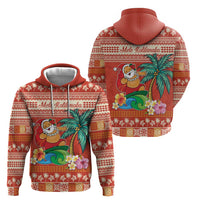 Hawaii Mele Kalikimaka Zip Hoodie Surfing Santa Funny Christmas LT9 - Polynesian Pride