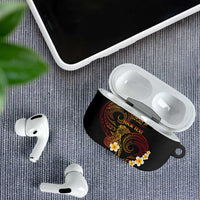 Personalised Papua New Guinea Sepik AirPods Case Plumeria Floral Tribal Pattern - Polynesian Pride