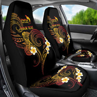 Personalised Papua New Guinea Sepik Car Seat Cover Plumeria Floral Tribal Pattern - Polynesian Pride