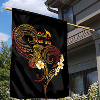 Personalised Papua New Guinea Sepik Garden Flag Plumeria Floral Tribal Pattern - Polynesian Pride