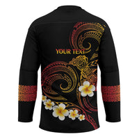 Personalised Papua New Guinea Sepik Hockey Jersey Plumeria Floral Tribal Pattern - Polynesian Pride