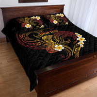 Personalised Papua New Guinea Sepik Quilt Bed Set Plumeria Floral Tribal Pattern - Polynesian Pride