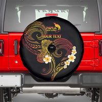 Personalised Papua New Guinea Sepik Spare Tire Cover Plumeria Floral Tribal Pattern - Polynesian Pride