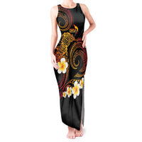 Personalised Papua New Guinea Sepik Tank Maxi Dress Plumeria Floral Tribal Pattern - Polynesian Pride